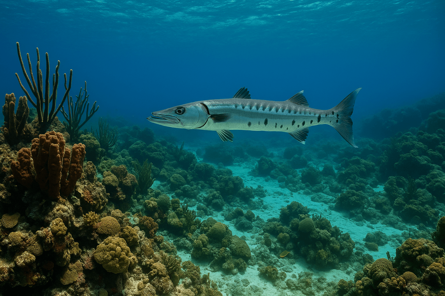 Scuba diving at Barracuda Reef in Cozumel