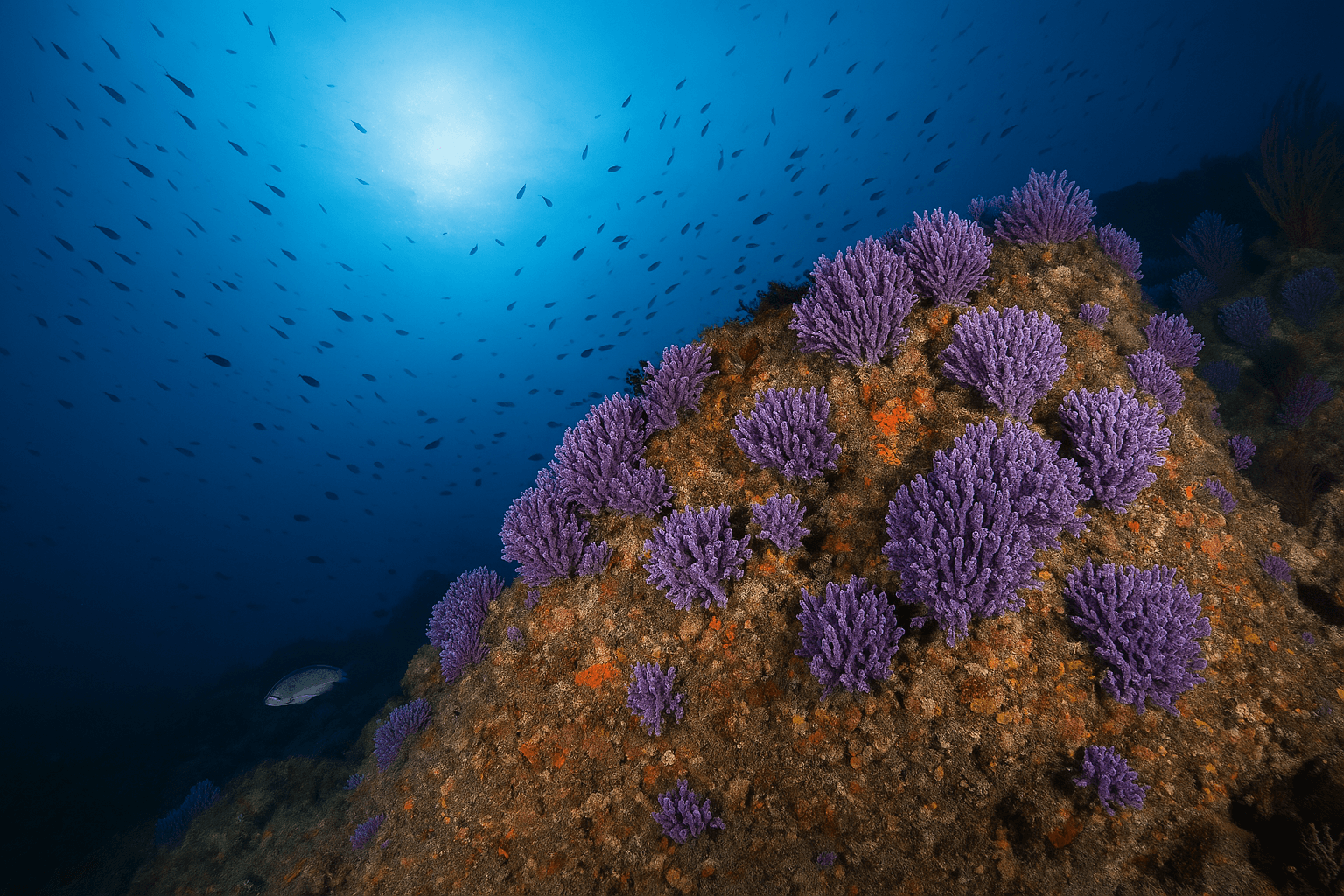 Scuba diving at Farnsworth Bank in Catalina Island