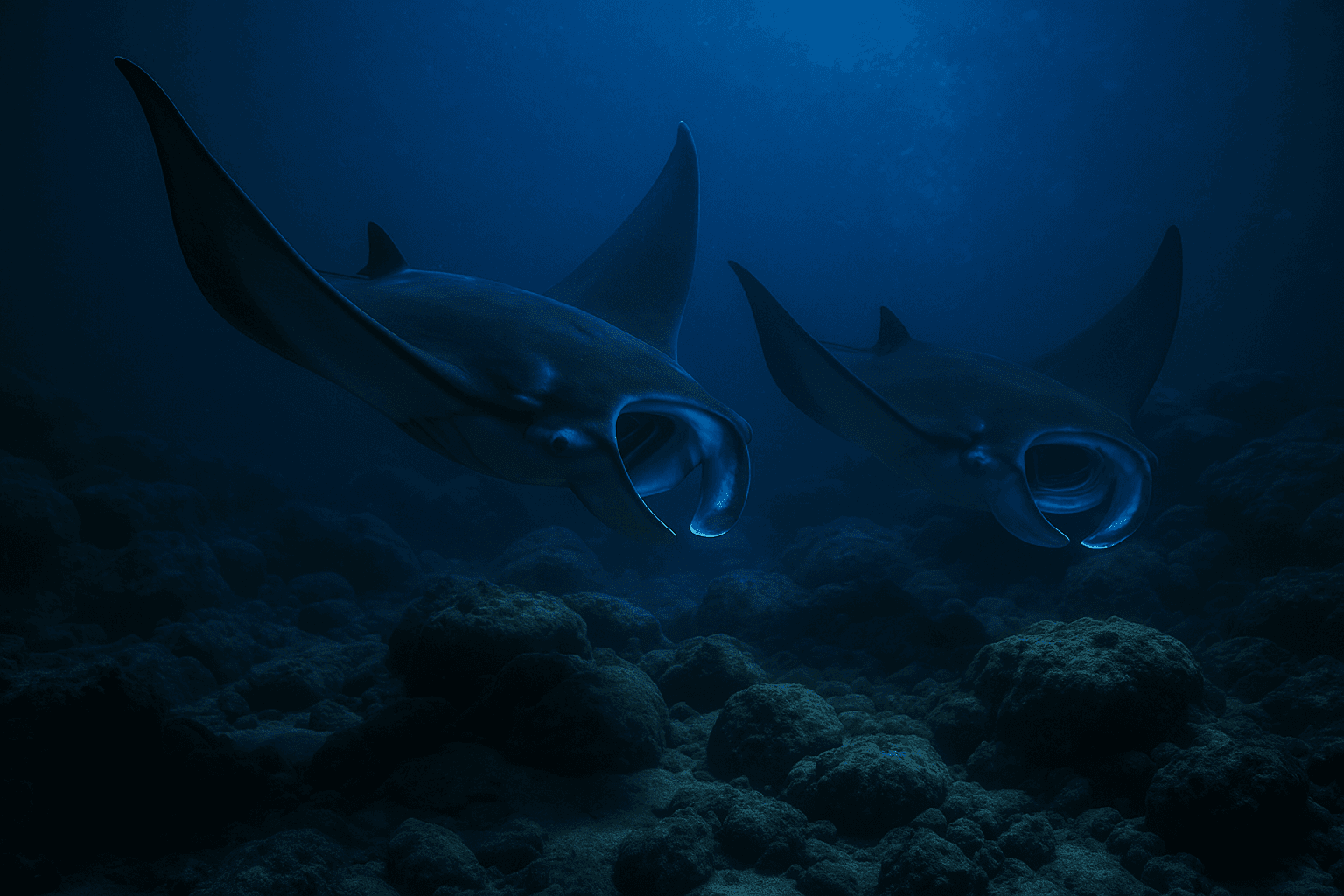 Scuba diving at Manta Village in Big Island