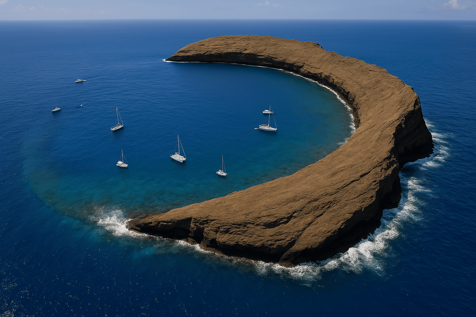 Scuba diving at Molokini Crater in Maui